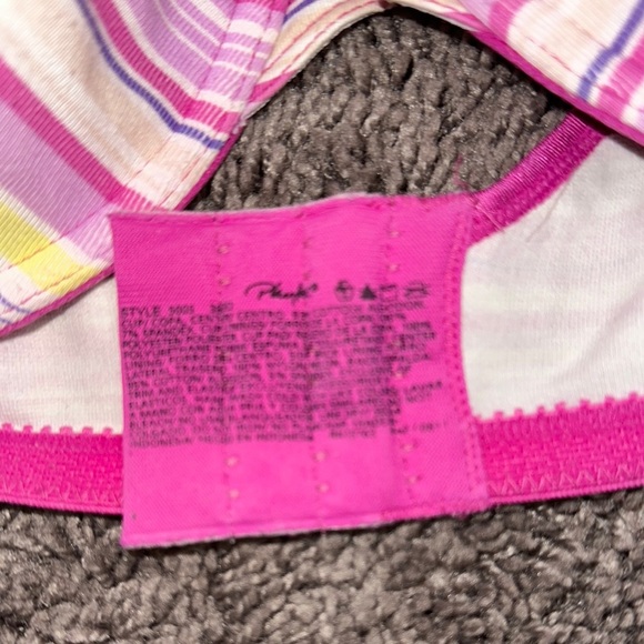 Playtex Pink and Yellow Candy Stripe Bra - Picture 2 of 2